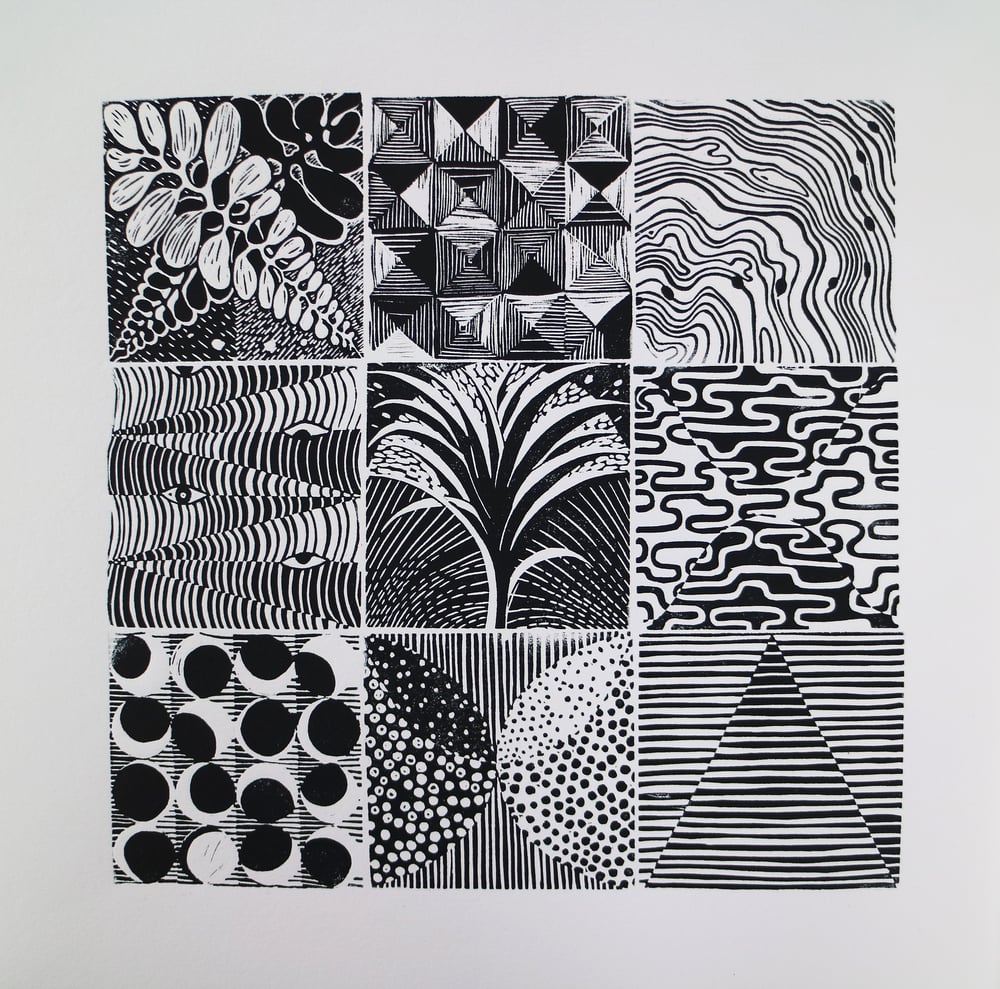 Image of Map Puzzle - Linocut Print
