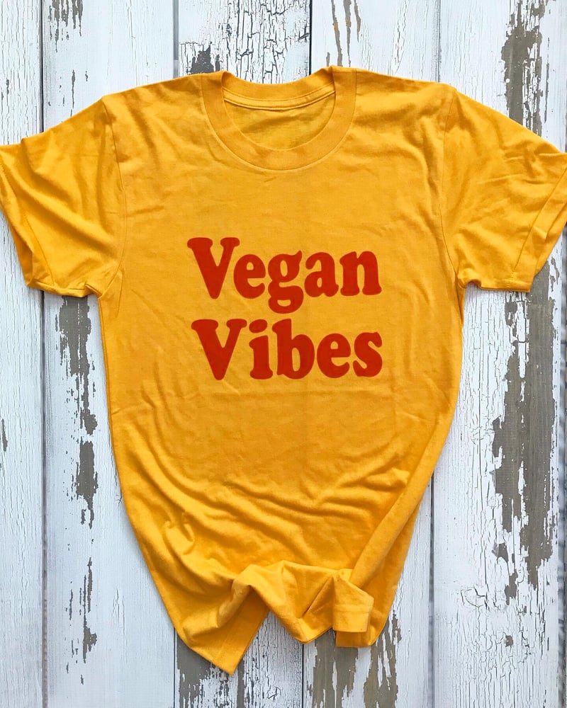 Image of Vegan vibes golden yellow tee