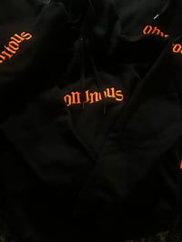 Image 1 of Neon orange ominous hoodie 