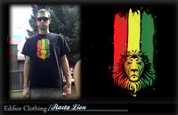 Image 2 of EDIFICE CLOTHING RASTA LION MEN'S 3 COLOR FADE HAND PRINTED SHORT SLEEVE S-XXL