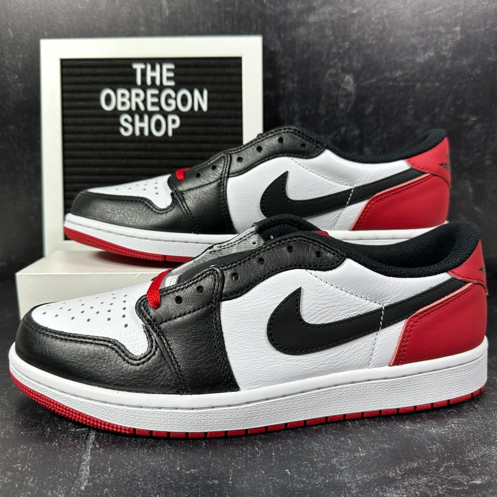 NIKE AIR JORDAN 1 RETRO LOW OG BLACK TOE MENS SHOES SIZE 9.5