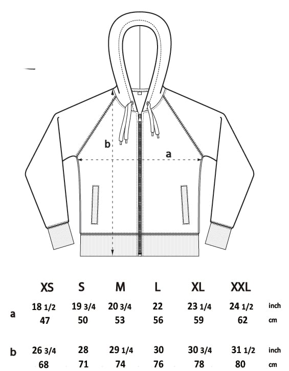 3 Skull Unisex Back Print Zip-Up Hood (Organic)