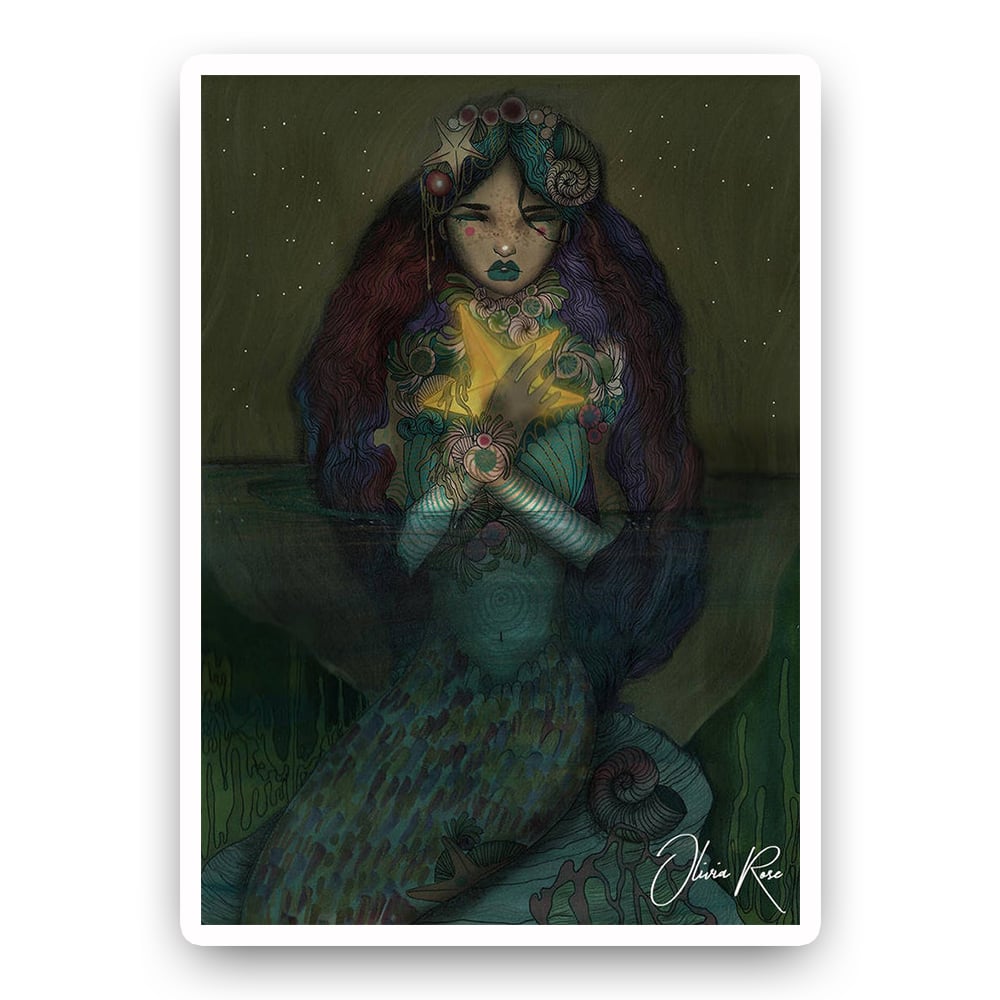 Image of The mermaid and the star A4 print 