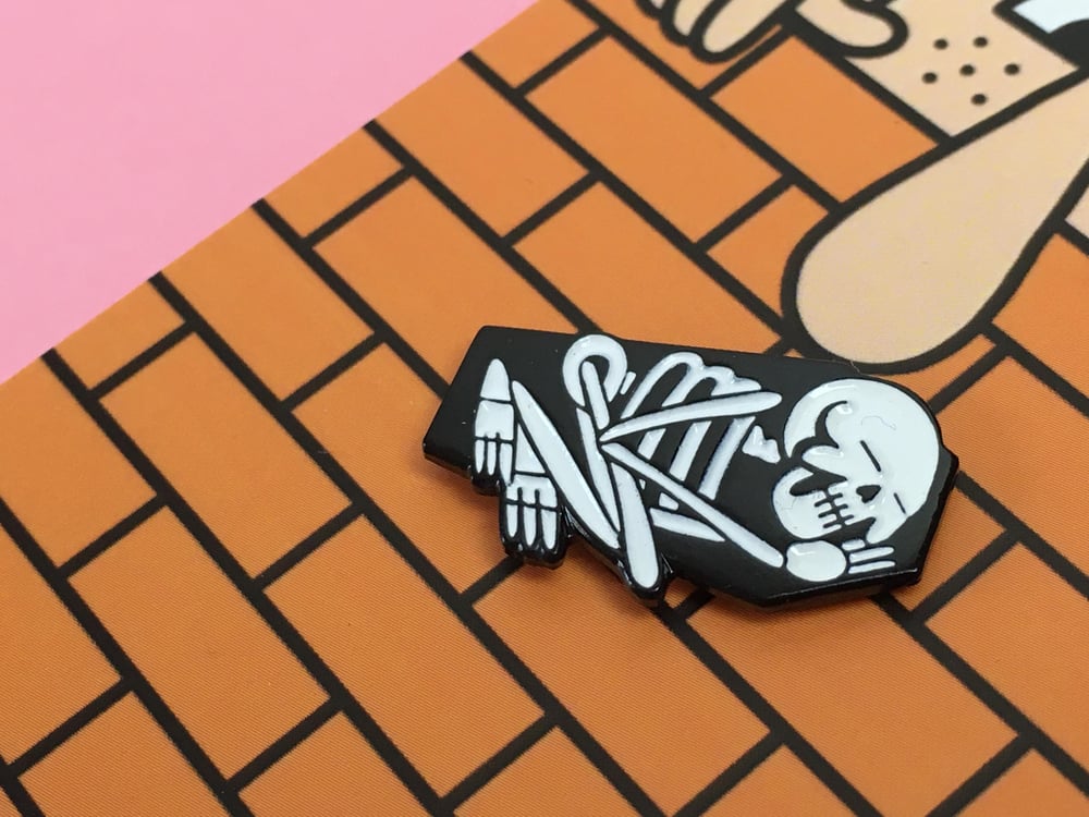 Image of Sleep when your Dead enamel badge.