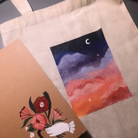 Commissioned painted tote bags