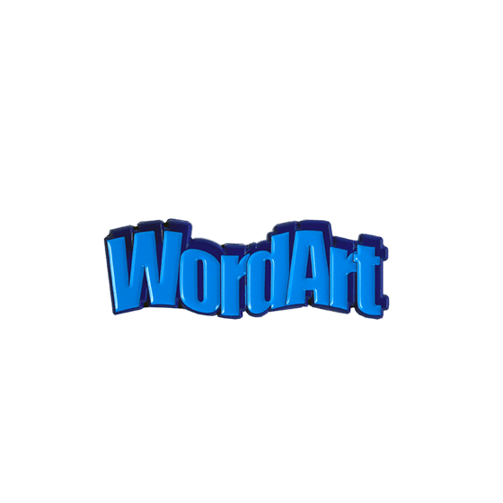 Image of Wavy Blue WordArt Pin