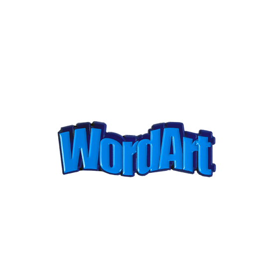 Image of Wavy Blue WordArt Pin