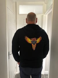 Image 3 of Flame design hoodie with embroidered logo 