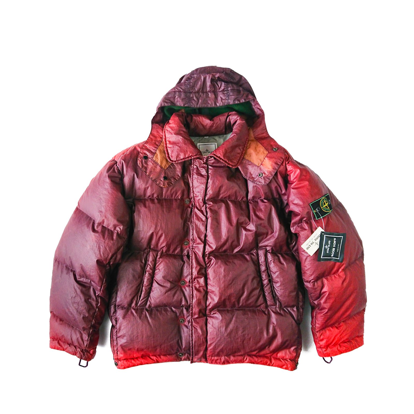 stone island red puffer jacket