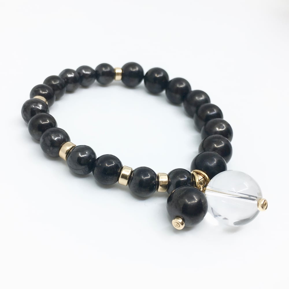 Image of Grounded & Clear Wrist Mala Gold