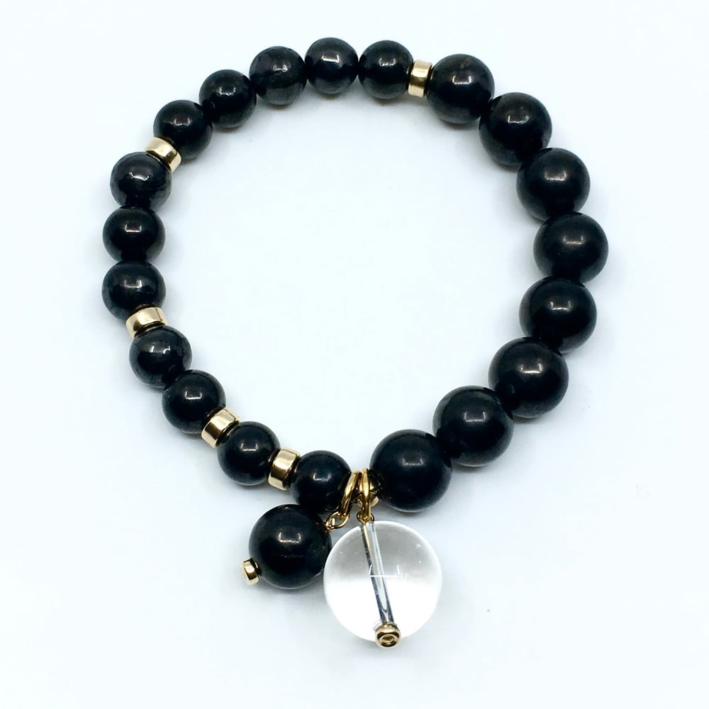 Image of Grounded & Clear Wrist Mala Gold