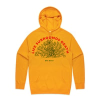 Image 1 of Hoodie life surrounds death (honey yellow)