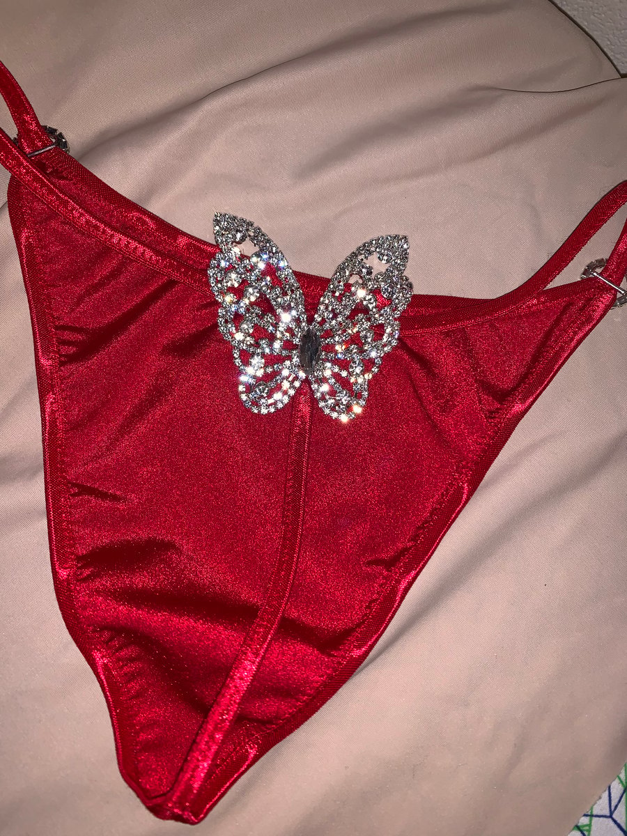 Red butterfly thong