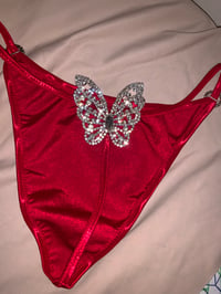 Image 3 of Red butterfly thong 