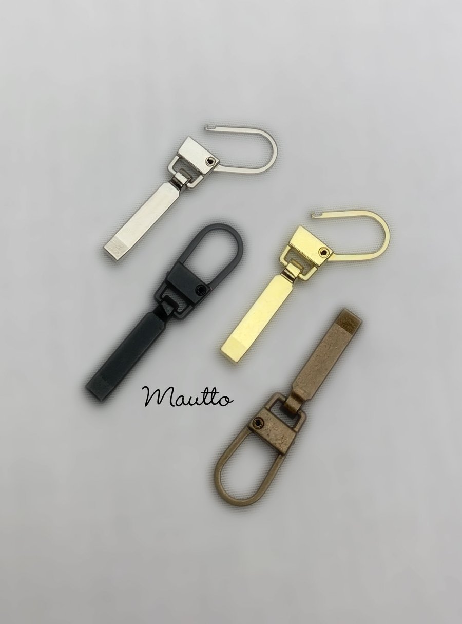 Image of Attachable Replacement Zipper Pulls - Gold, Nickel, Antique Brass, and Black finishes