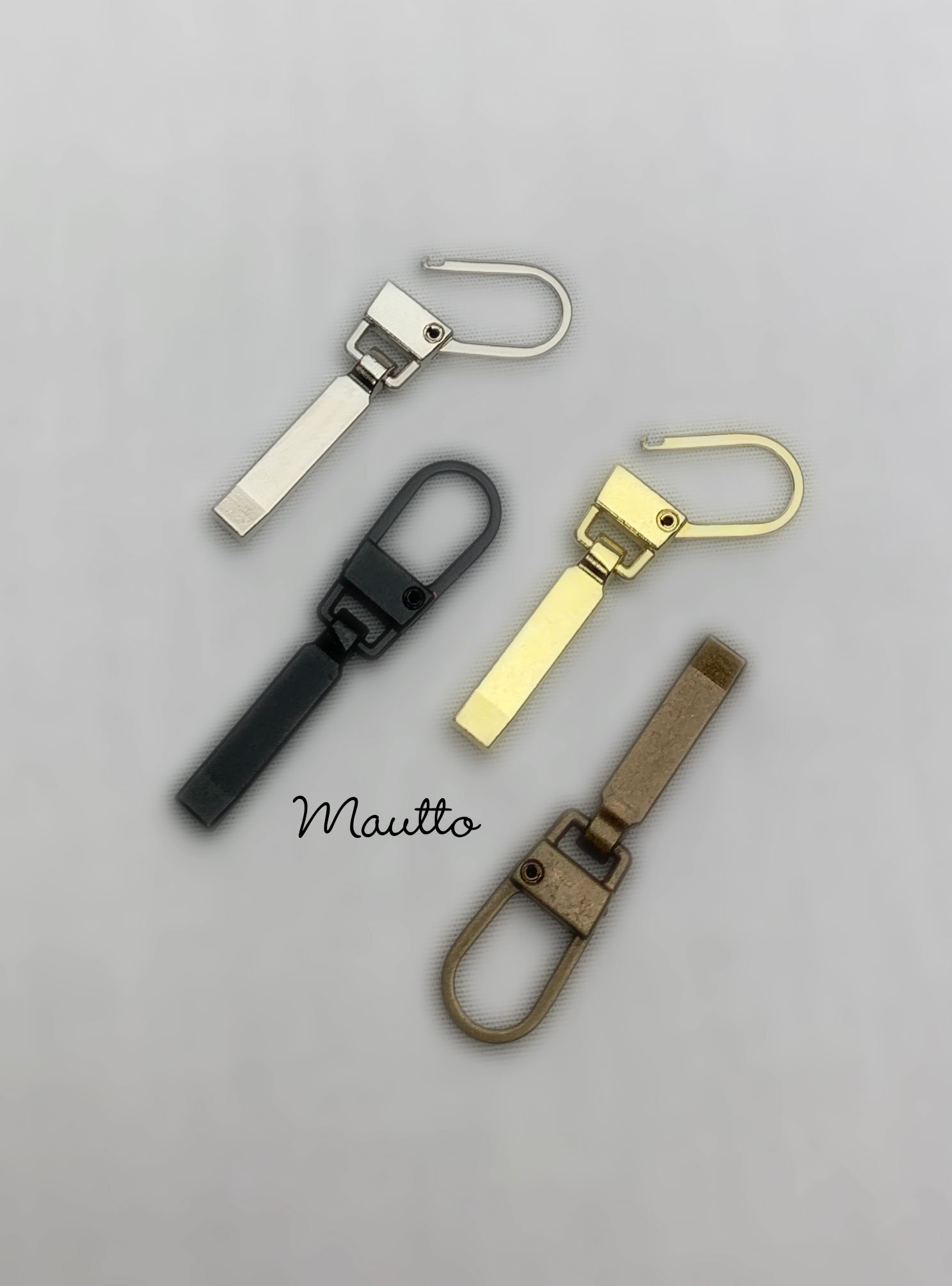 Attachable Replacement Zipper Pulls - Gold, Nickel, Antique Brass, and Black finishes ...