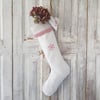 Christmas Stocking with a Personalised Monogram Heart
