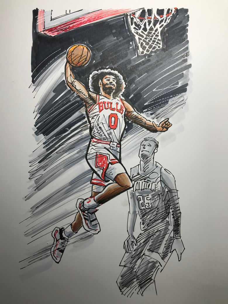 Image of Bulls Coby White dunk