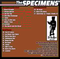 Image 3 of THE SPECIMENS “THE QUICK AND THE DEAF” / “FAST & LOOSE” CD 