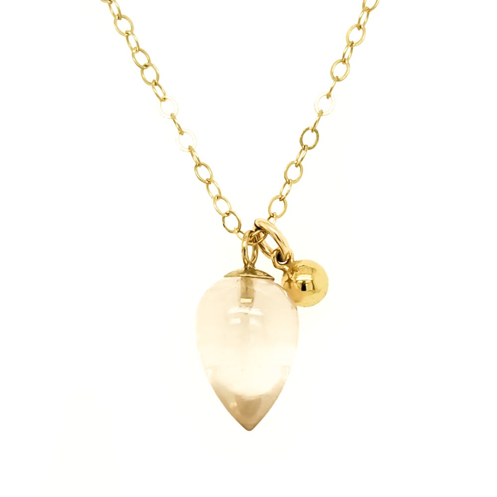 Image of Rose Quartz Acorn Necklace