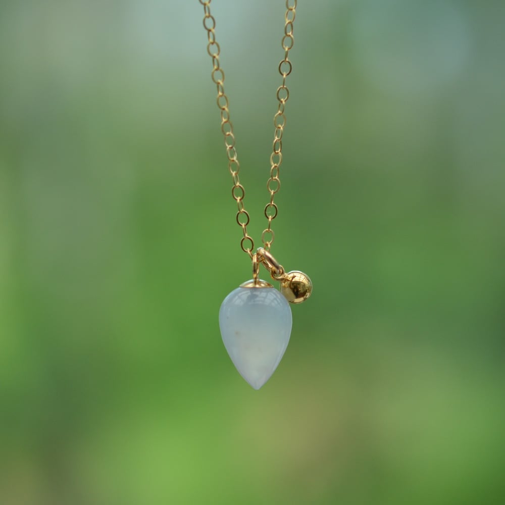 Image of Periwinkle Chalcedony Acorn Necklace