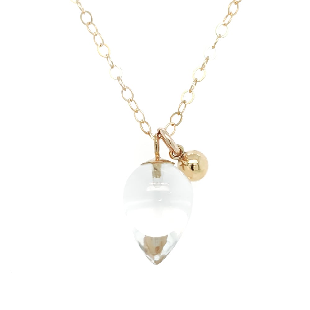 Image of Rock Crystal Quartz Acorn Necklace