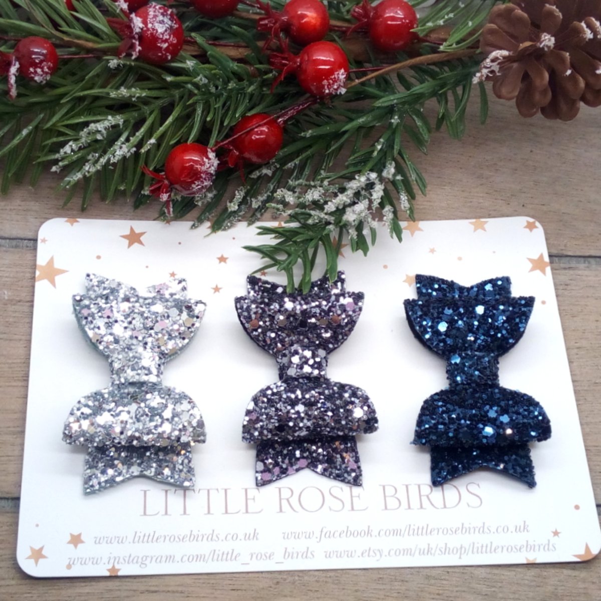 Image of SET OF 3 Glitter Bows 