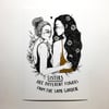 Sisters - (13x18cm) FineArt Print + Gold Aquarell 