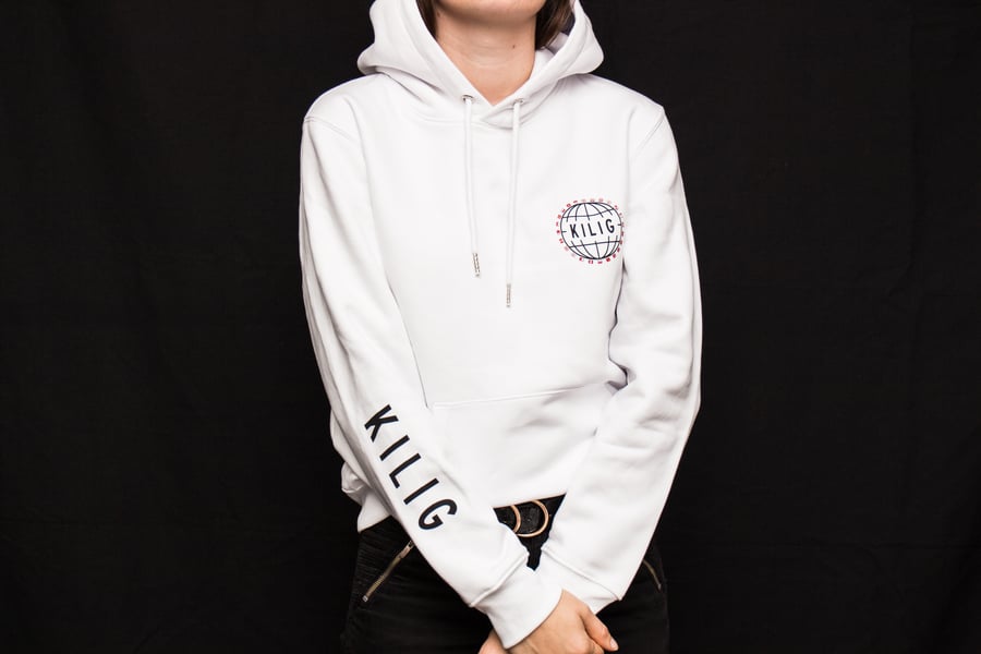 Image of Hoodie Unisexe Blanc Kilig Clothing