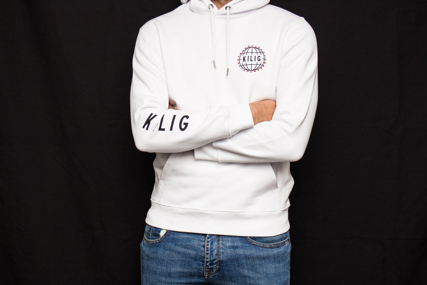 Image of Hoodie Unisexe Blanc Kilig Clothing