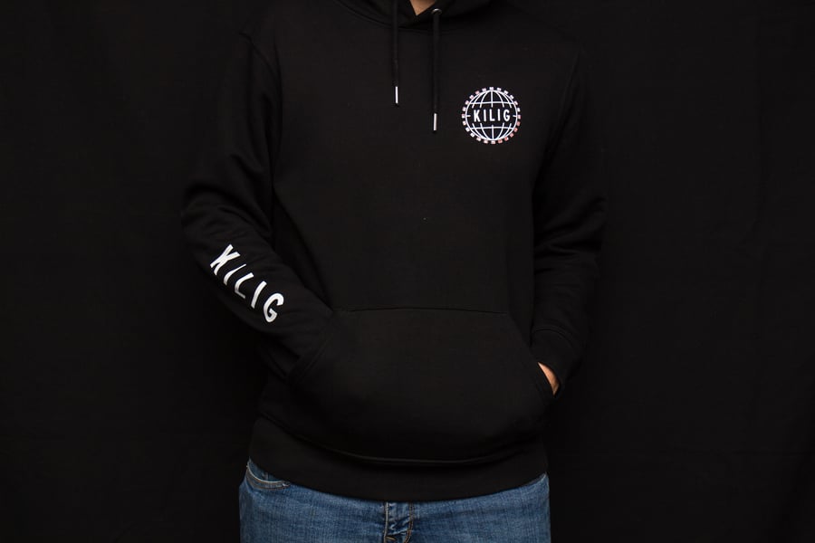 Image of Hoodie Unisexe Noir Kilig Clothing
