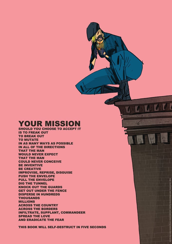 Image of TANK GIRL "YOUR MISSION" A2 PRINT - with bonus "Words of Barney" print