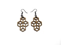 Image 2 of HEXA WOODEN EARRINGS