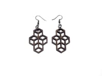 Image 3 of HEXA WOODEN EARRINGS