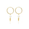 Gold pearl and spike hoops
