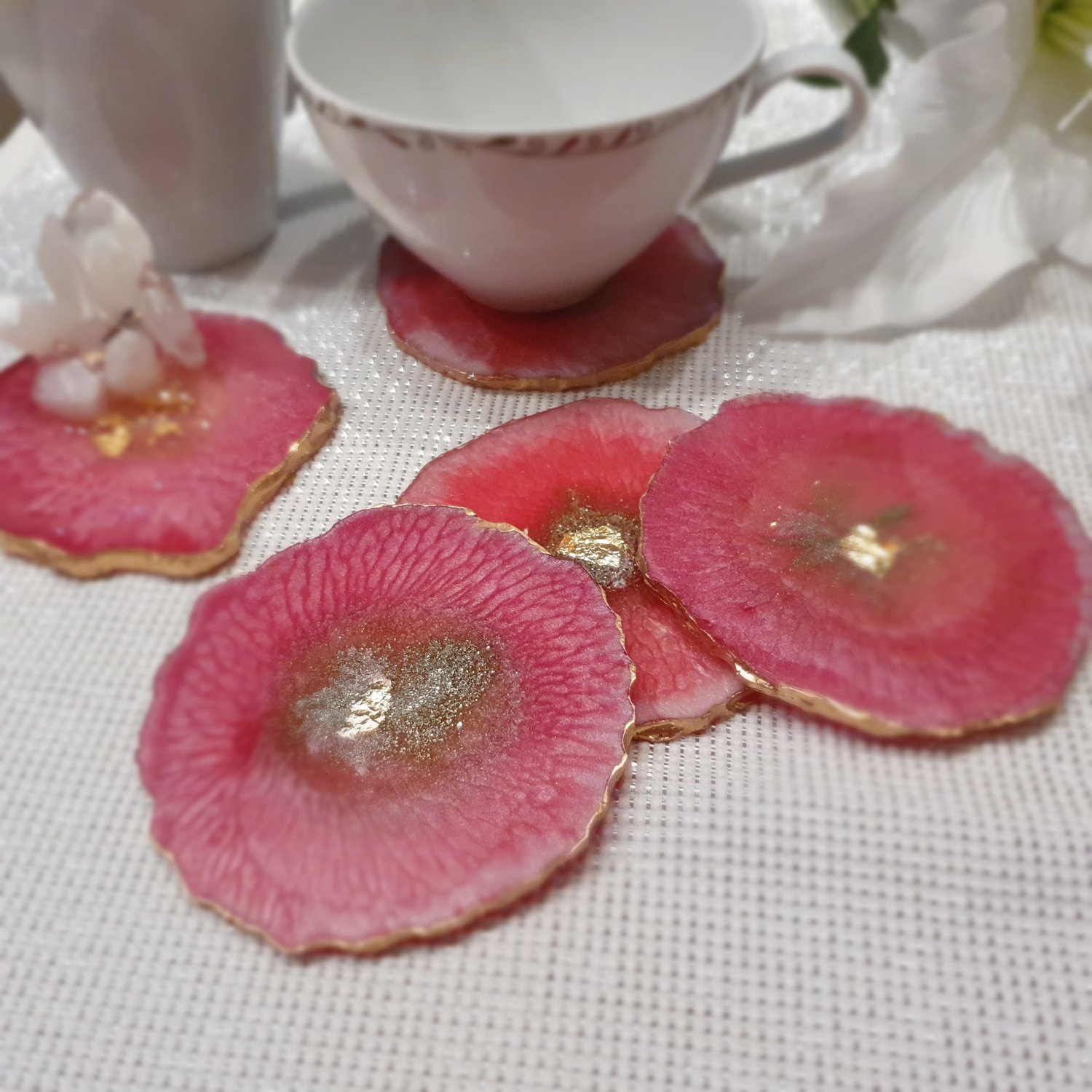 Image of Coasters - Pink and Gold