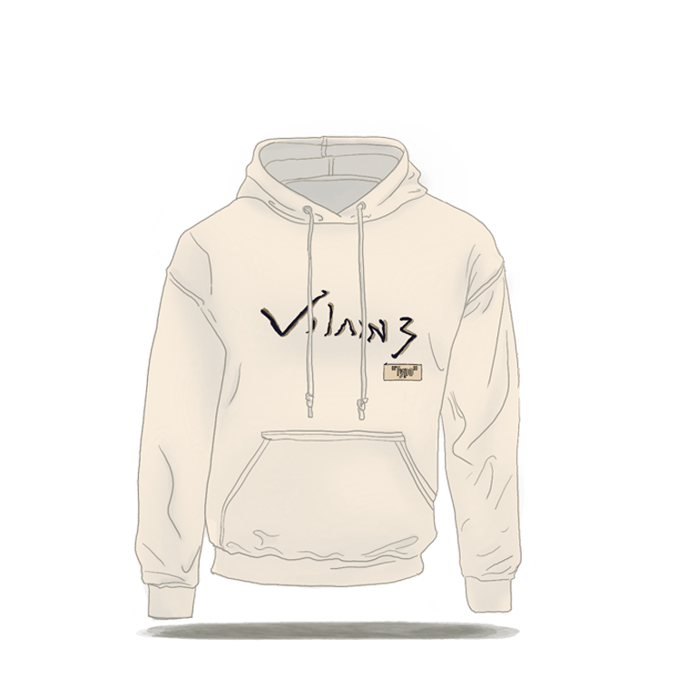 Vilains [Hoodie] "Typo" (Blanc cassé/ Off-white)