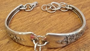 Image of Vintage Flatware Bracelet-Crystals-#240