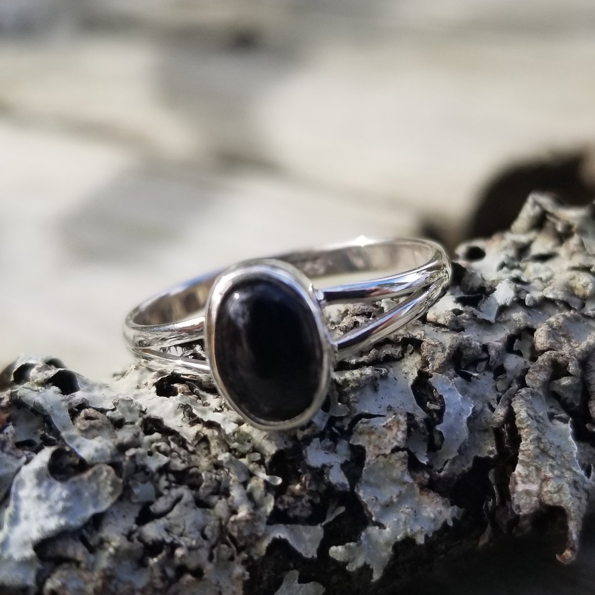 Image of Petite Noir Ring - Black Onyx in Sterling