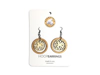 Image 3 of DUAL MANDALA WOODEN EARRINGS