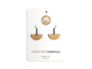 Image of HALF CIRCLE WOODEN EARRINGS