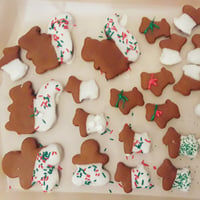 Winter Wooferland Holiday Decorated Gingerbread Cookies - Small Box