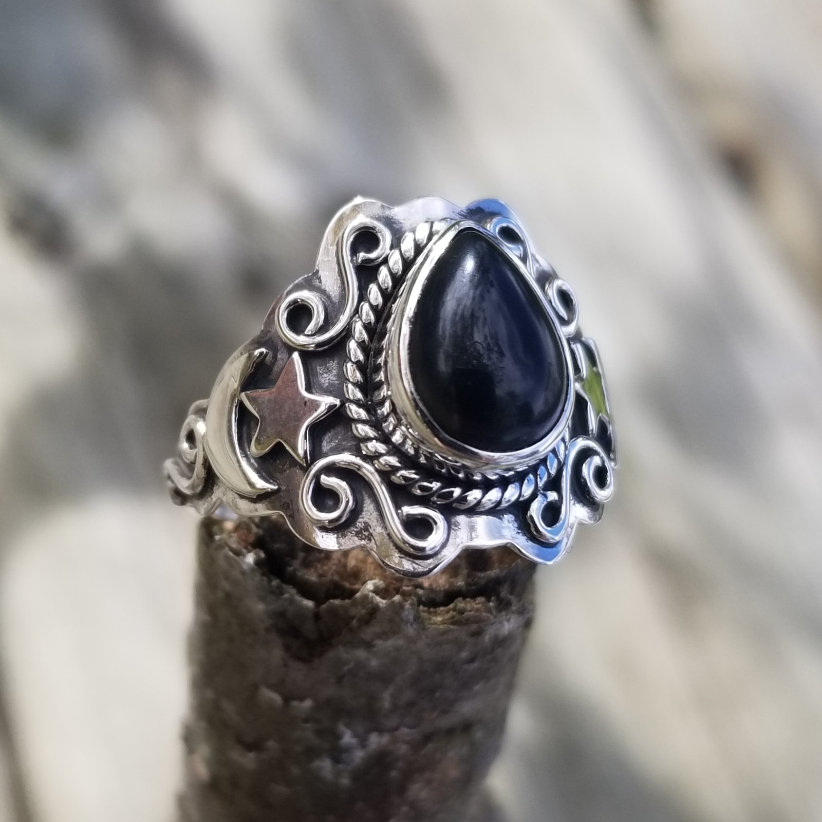 obsidian ring band