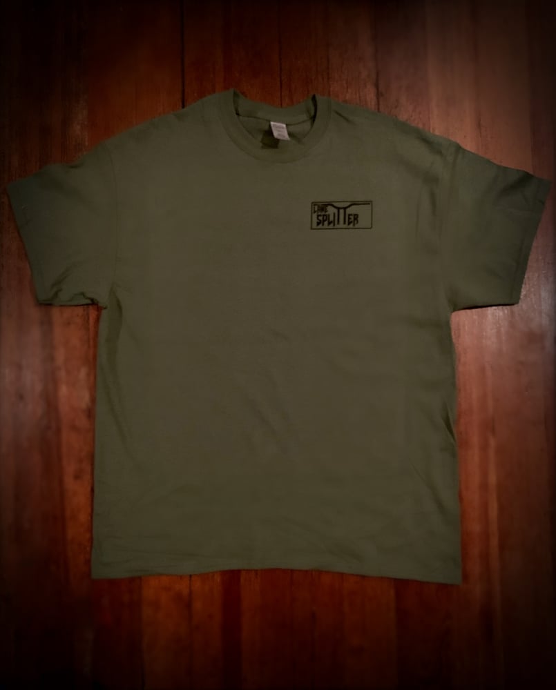 Image of LIMITED RUN military green Handlebar Logo Tshirt