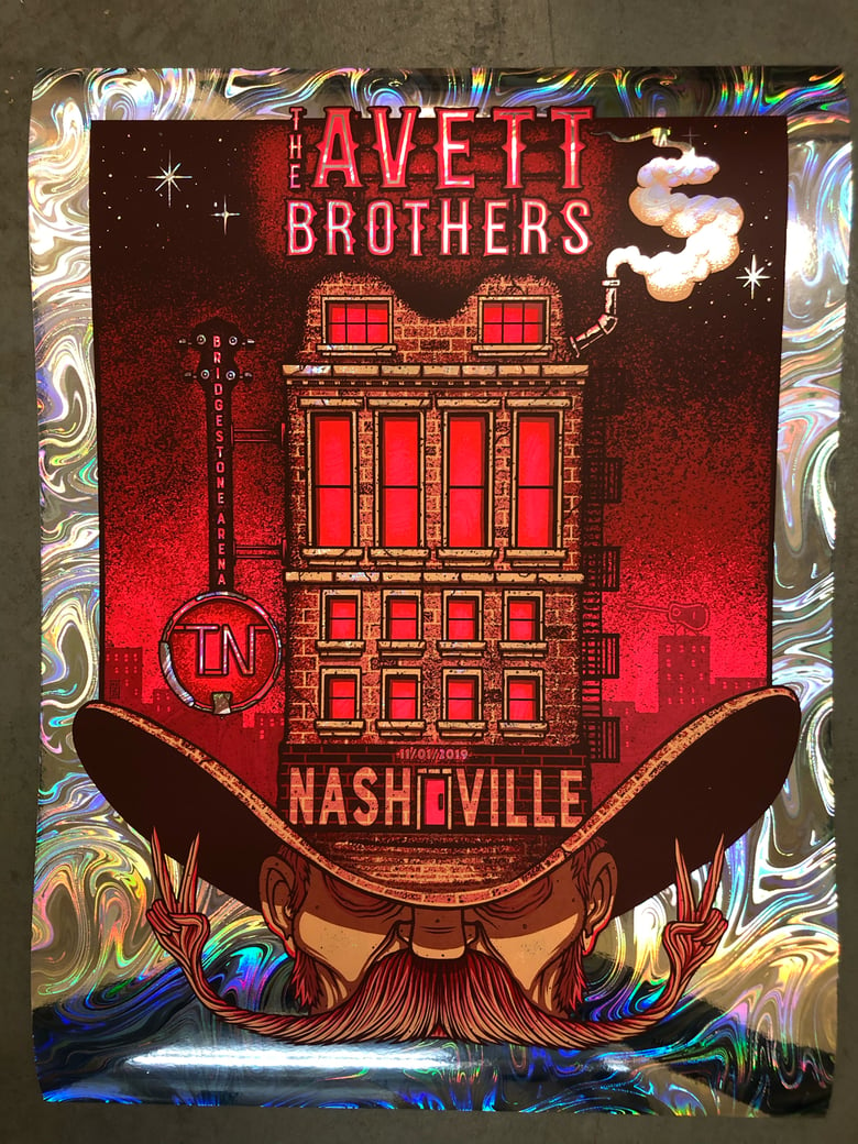 Image of The Avett Brothers - November 1st, 2019 - Nashville, TN - Swirl foil edition