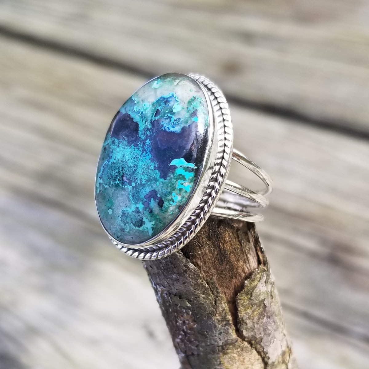 Image of Octay Ring - Chrysocolla in Sterling 