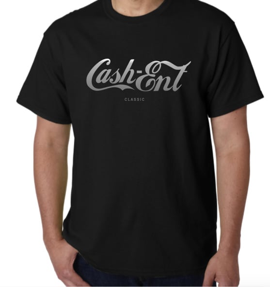 Image of Black Coca Cola Tee W/ Silver Reflective Logo