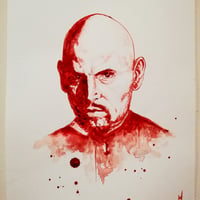 Anton Szander Lavey blood painting (original) 