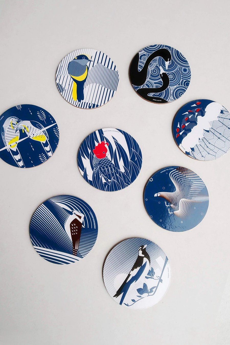 Image of Australian Bird Emblems - Coaster set x 8
