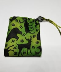 Green Background Camo Forest Animals 2" X 3" pouches